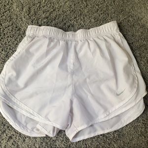 white nike shorts